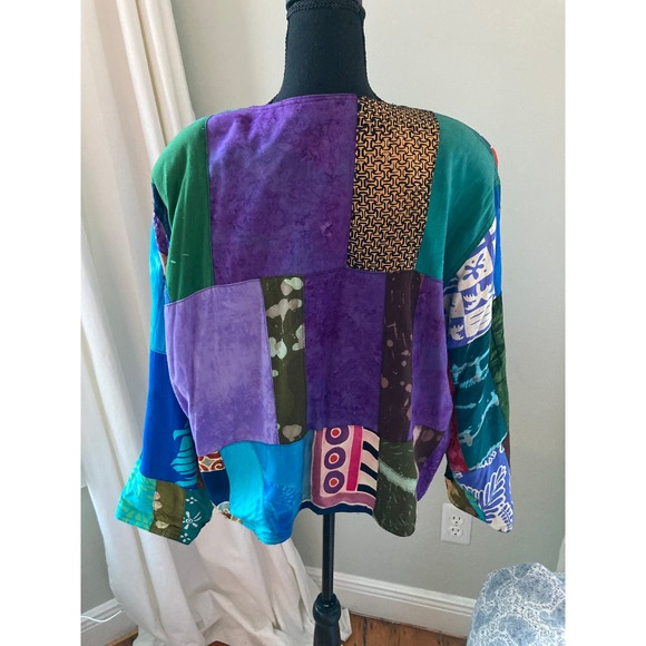 Vintage Womens Batik Patchwork Jacket, XL - Picture 4 of 7